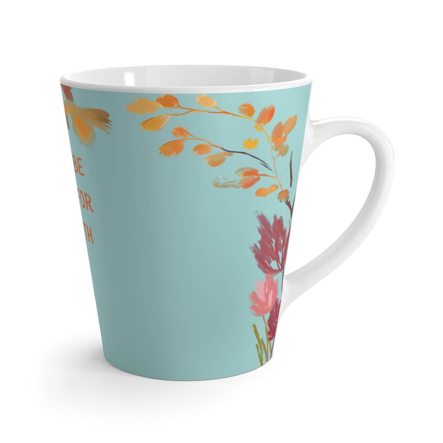 Latte Mug - Fall Fox Design with Isaiah 43:5 Bible Verse