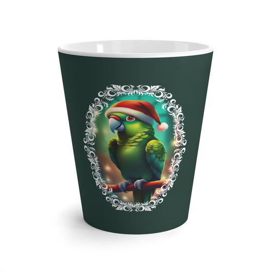 Latte Mug - Puerto Rican Parrot Christmas Mug