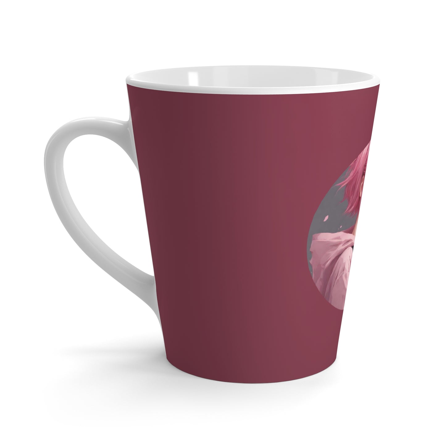 Latte Mug 12 oz Anime Girl Pink Hair Westie