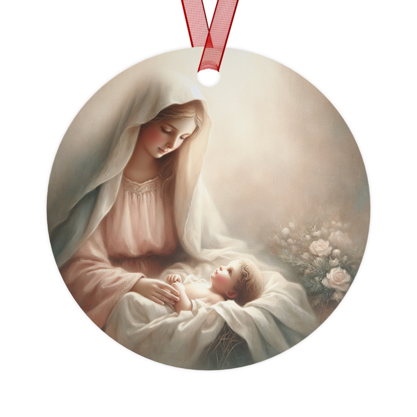 Grace of the Nativity: Virgin Mary and Baby Jesus Ornament