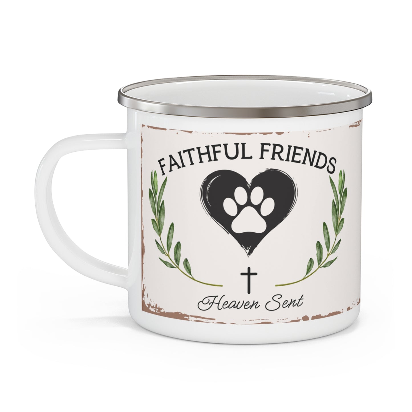 Enamel Mug - Faithful Friends, Heaven Sent