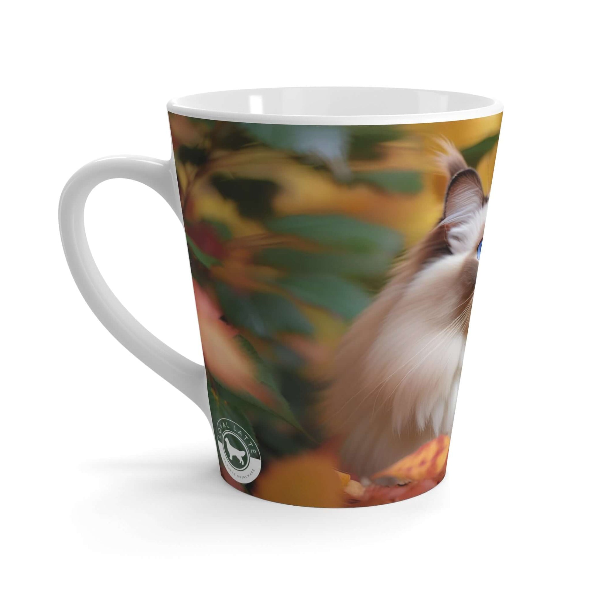 Latte Mug 12 oz Ragdoll Cat Fall Season