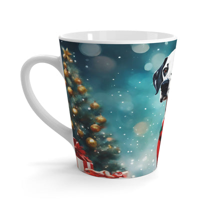 Latte Mug 12 oz Dalmatian Christmas Tree