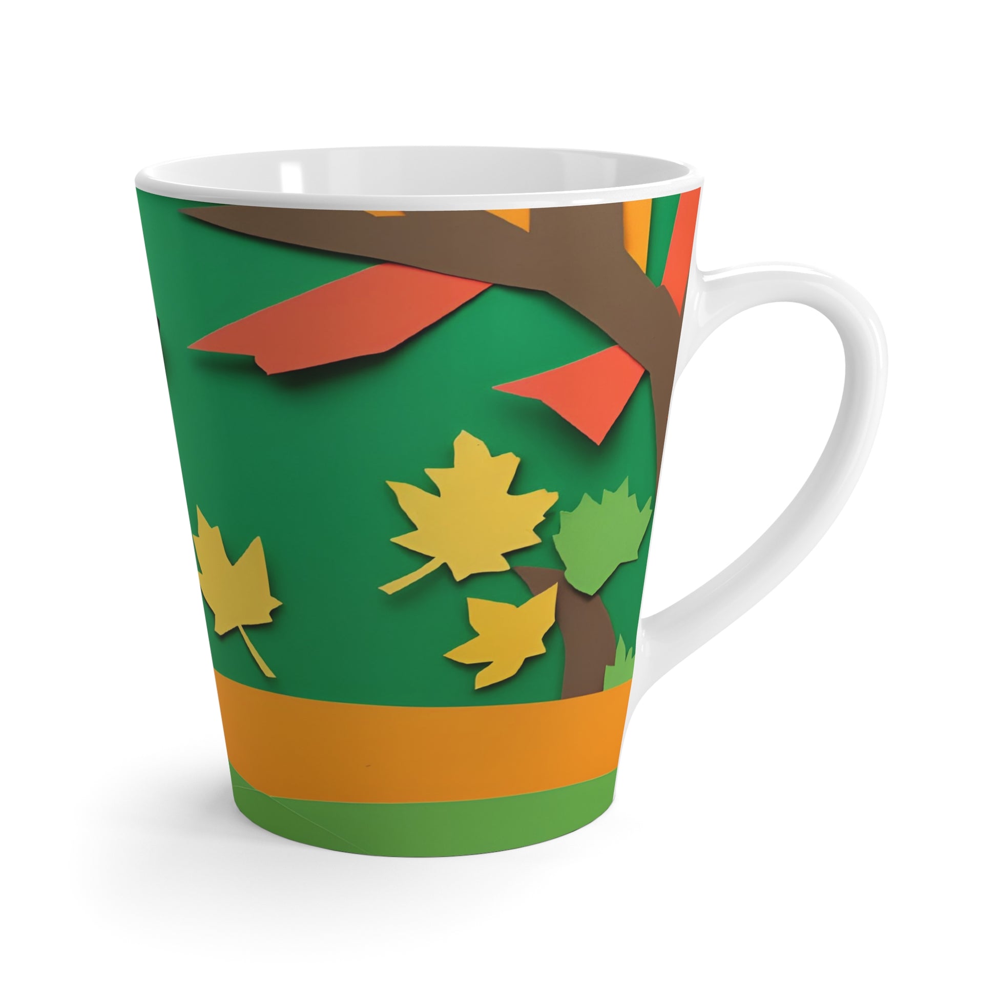 Latte Mug 12 oz Belgian Malinois Fall Season Paper Art