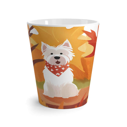 Latte Mug 12 oz Westie Fall Season Watercolor Art