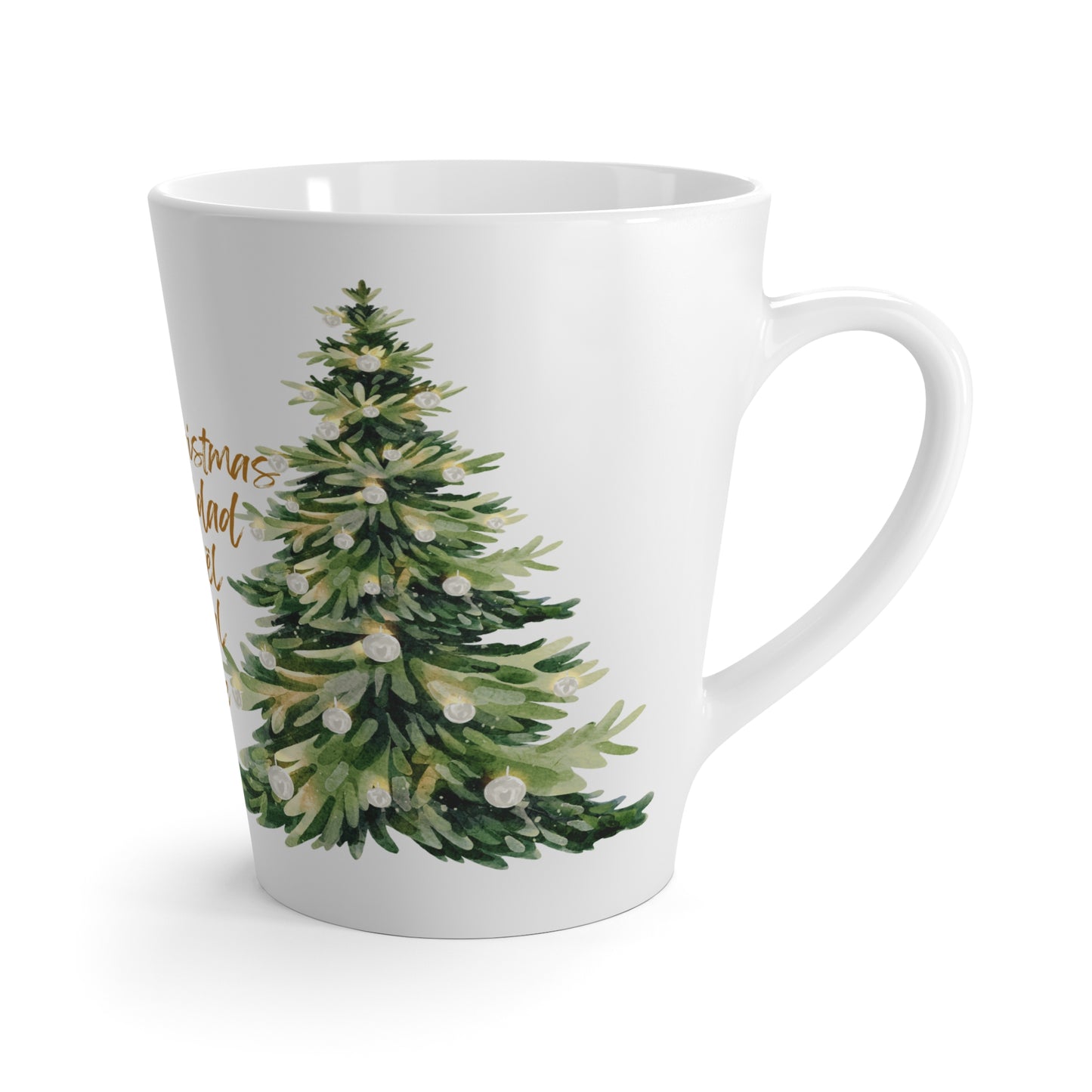 Multilingual Christmas Greetings Latte Mug - Modern Holiday Ceramic Cup