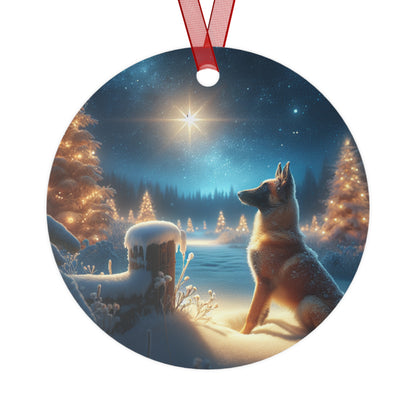 Christmas Wonderland Belgian Malinois Watching Christmas Star, Ornament