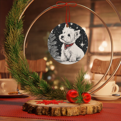 Festive Westie Christmas Ornament