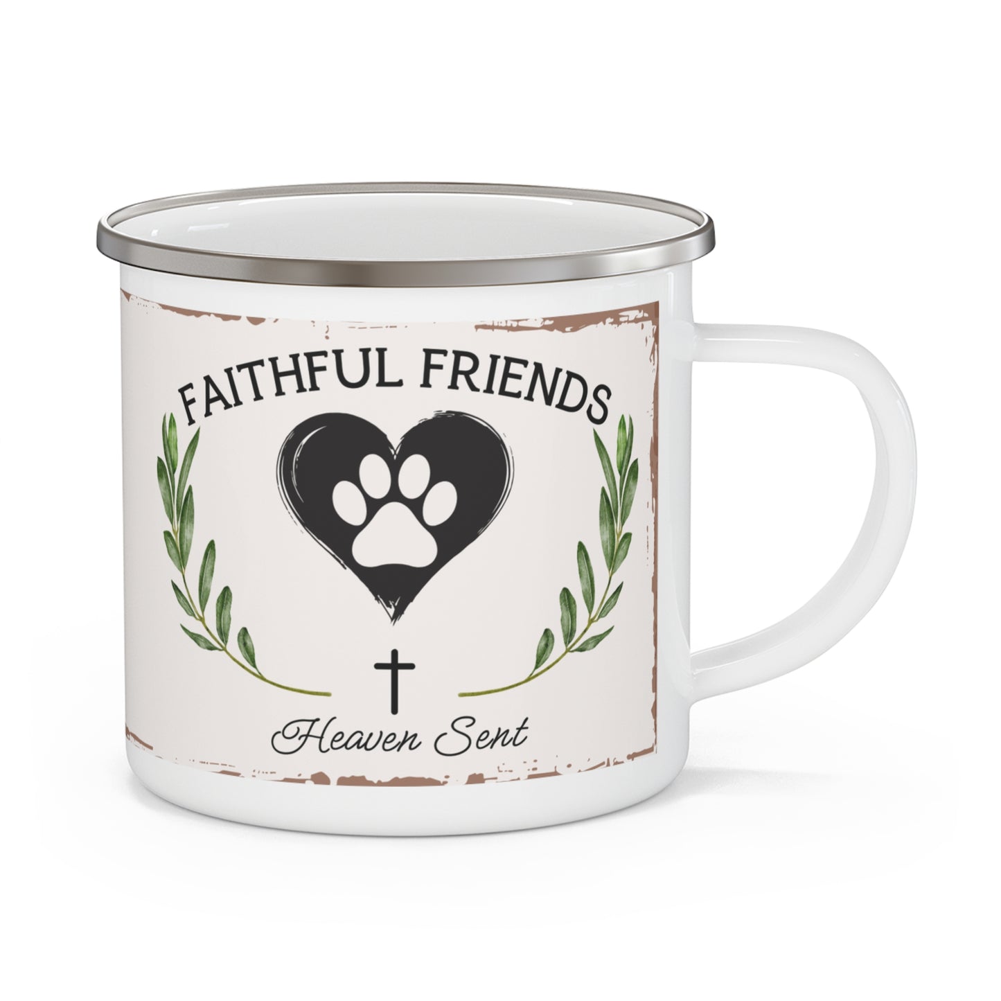 Enamel Mug - Faithful Friends, Heaven Sent