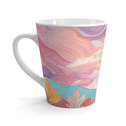 Latte Mug - Watercolor Fall Landscape with Bible Verse: Joshua 1:9