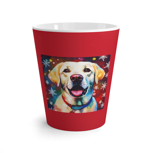 Latte Mug 12 oz Cute Labrador Retriever Snowy Christmas