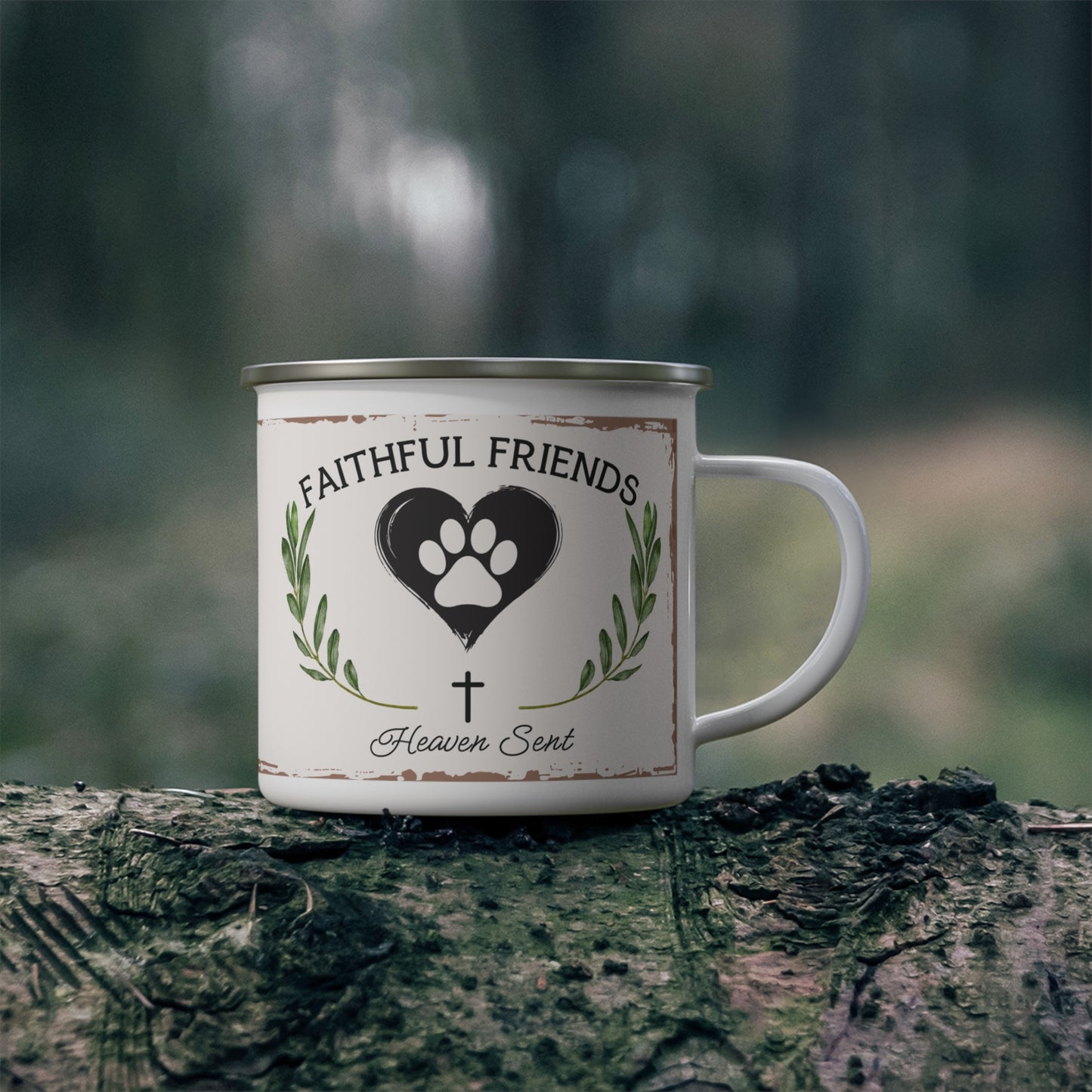 Enamel Mug - Faithful Friends, Heaven Sent