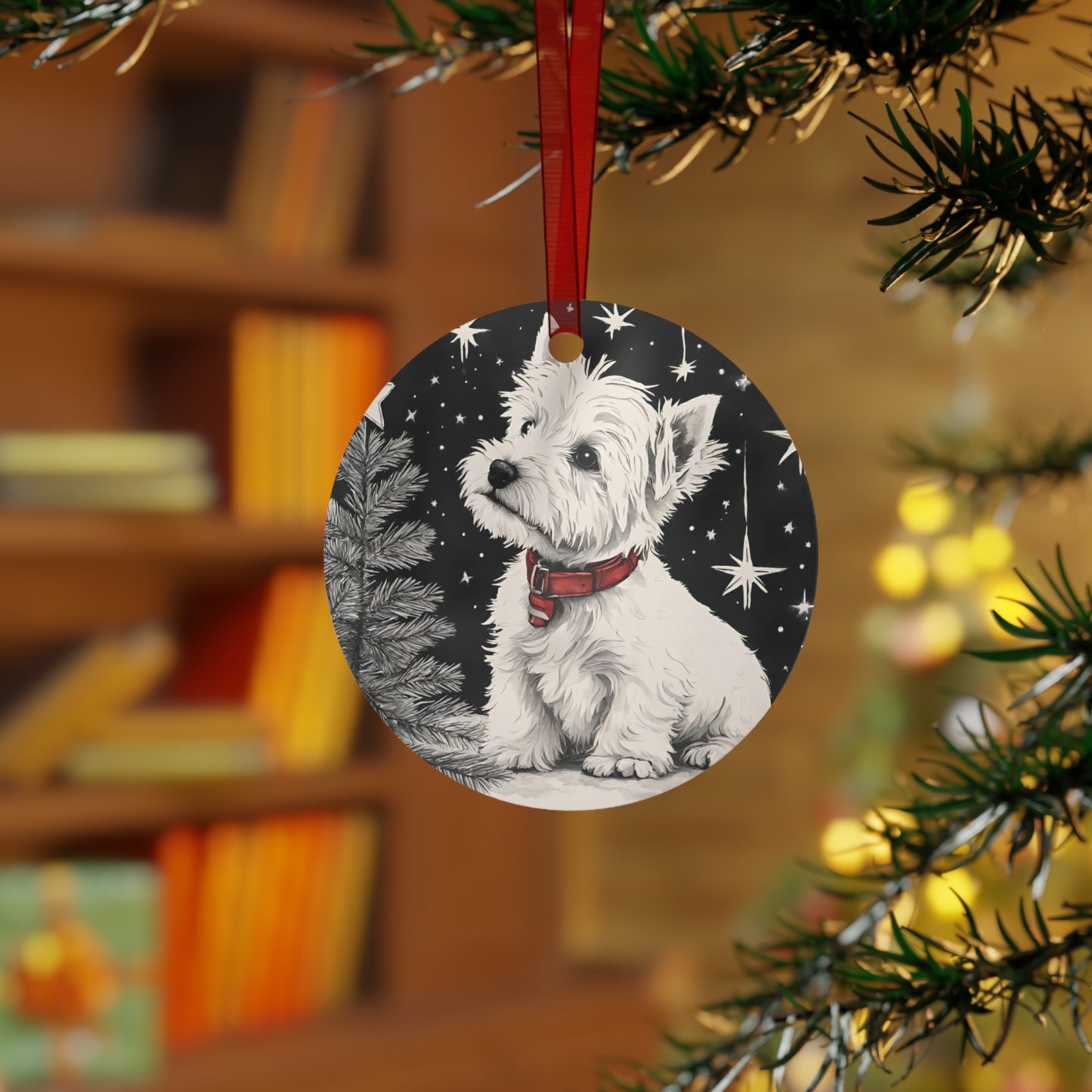 Festive Westie Christmas Ornament