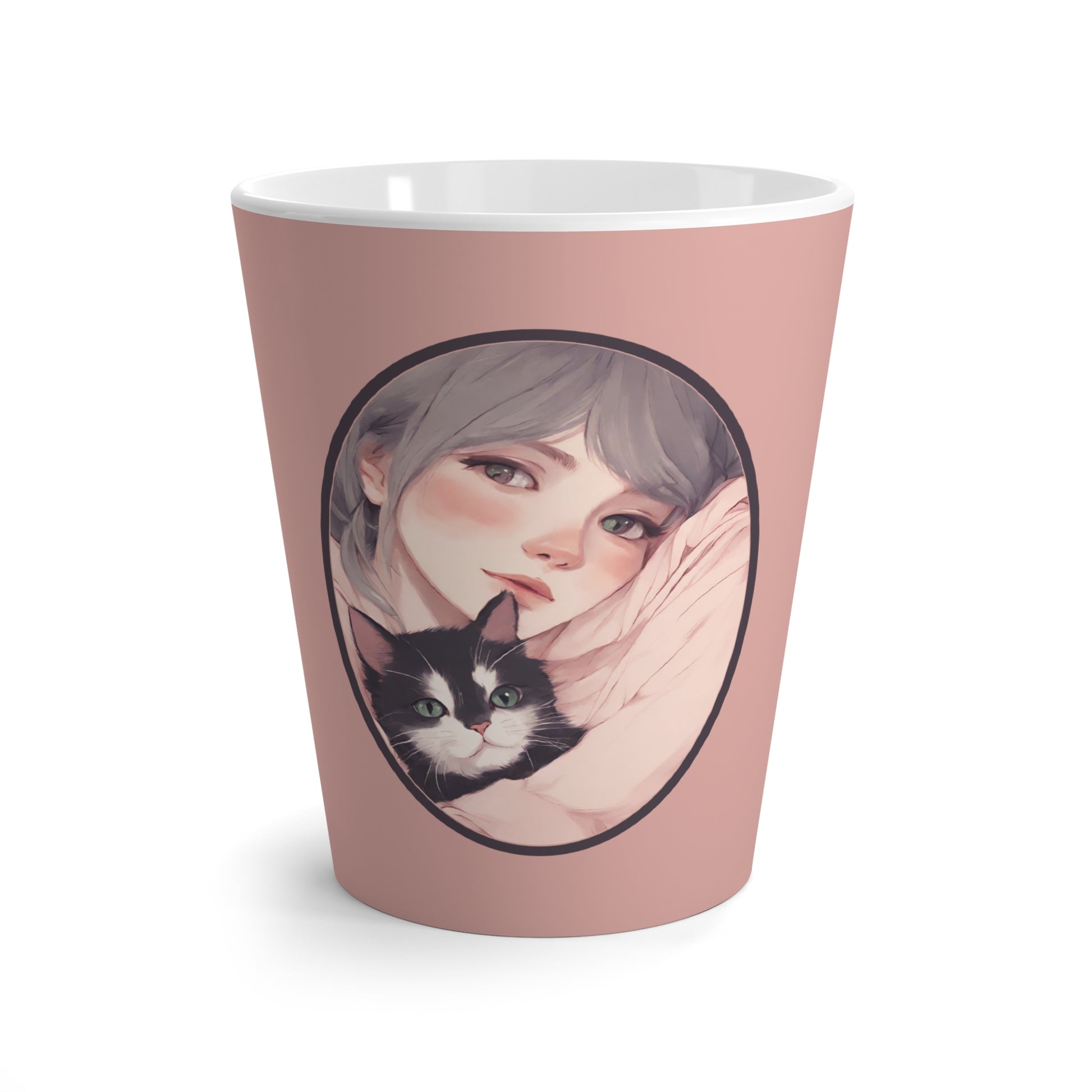 Latte Mug 12 oz Anime Girl Resting