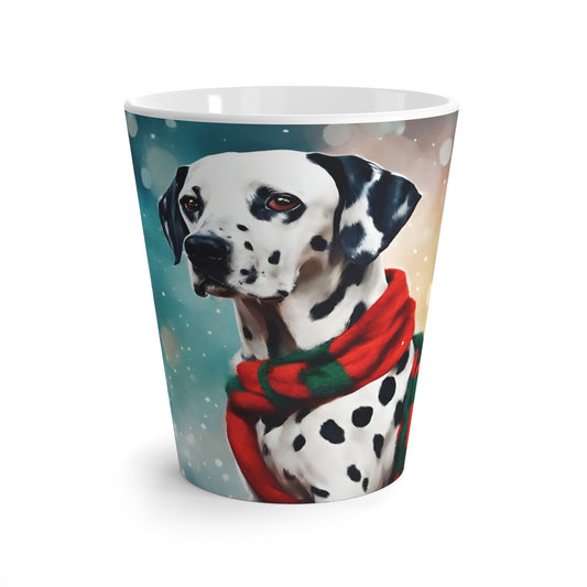 Latte Mug, 12 oz, Dalmatian, Christmas Tree