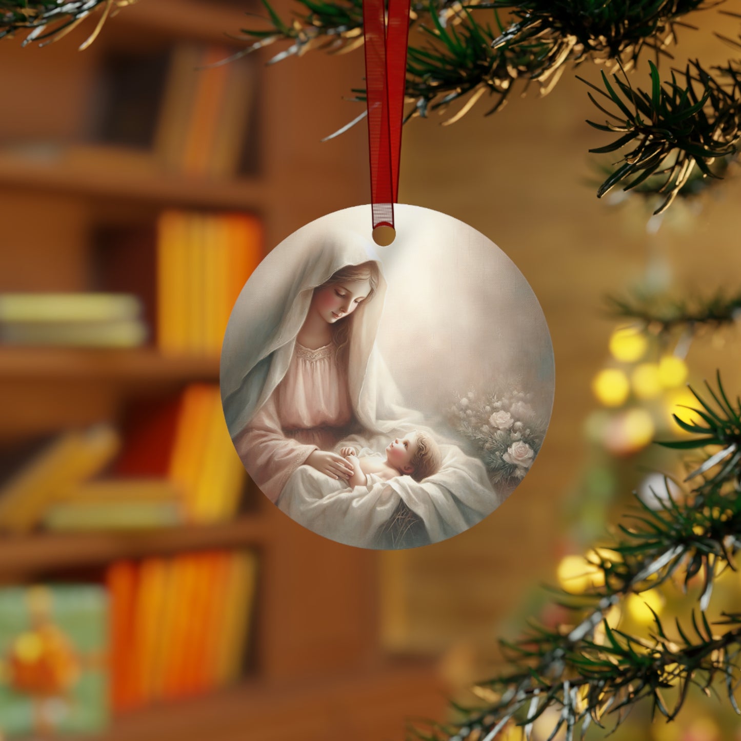 Grace of the Nativity: Virgin Mary and Baby Jesus Ornament