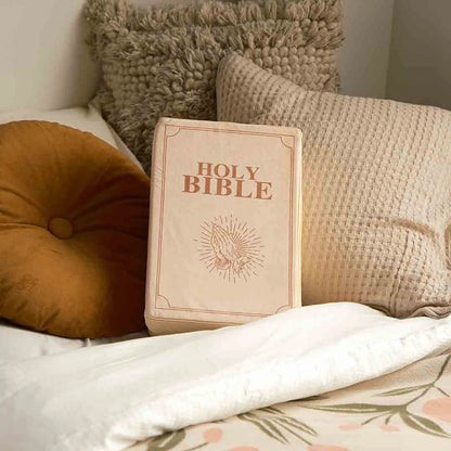 Faithful Comfort: Realistic Bible Plush Pillow - The Perfect Christian Home Accent