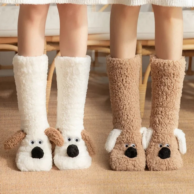 Cozy Cartoon Dog Winter Socks - Stay Warm, Stay Cute!