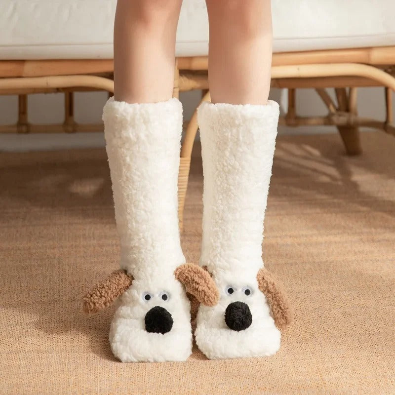 Cozy Cartoon Dog Winter Socks - Stay Warm, Stay Cute!